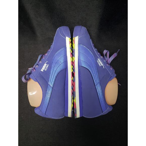Puma Sport Lifestyle Roma Purple Low Top Kids Shoes Sneakers Size 6 - Picture 3 of 10